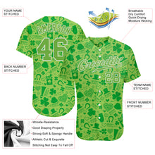 Charger l'image dans la galerie, Custom Neon Green Neon Green-White 3D Pattern Design Authentic St. Patrick's Day Baseball Jersey