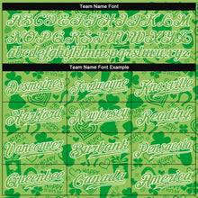 Charger l'image dans la galerie, Custom Neon Green Neon Green-White 3D Pattern Design Authentic St. Patrick's Day Baseball Jersey