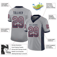 Charger l'image dans la galerie, Custom Light Gray Navy-Scarlet Drift Fashion Football Jersey