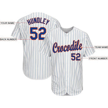 Charger l'image dans la galerie, Custom White Royal Pinstripe Royal-Orange Baseball Jersey