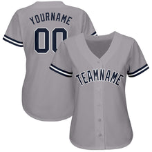 Загрузить изображение в средство просмотра галереи, Custom Gray Navy-White Baseball Jersey