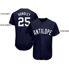Load image into Gallery viewer, Custom Navy White Baseball Jersey