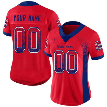 Custom Scarlet Royal-White Mesh Drift Fashion Football Jersey