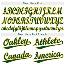 Laden Sie das Bild in den Galerie-Viewer, Custom White Green-Gold Baseball Jersey
