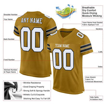 Charger l'image dans la galerie, Custom Old Gold White-Black Mesh Authentic Football Jersey