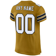 Charger l'image dans la galerie, Custom Old Gold White-Black Mesh Authentic Football Jersey