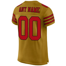 Загрузить изображение в средство просмотра галереи, Custom Old Gold Red-Black Mesh Authentic Football Jersey