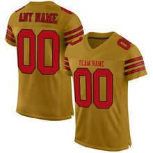 Загрузить изображение в средство просмотра галереи, Custom Old Gold Red-Black Mesh Authentic Football Jersey