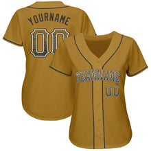 Load image into Gallery viewer, Custom Old Gold Black-White Authentic Drift Fashion Baseball Jersey