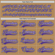 Load image into Gallery viewer, Custom Old Gold Purple-Black Hockey Jersey