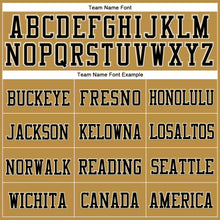 Load image into Gallery viewer, Custom Old Gold Black-Cream Stitched Cuffed Knit Hat