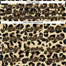 Load image into Gallery viewer, Custom Old Gold Black-Old Gold 3D Pattern Design Leopard Authentic Baseball Jersey