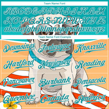 Charger l'image dans la galerie, Custom Old Gold Teal-White 3D Pattern Design Puppy Pug Authentic Baseball Jersey