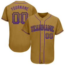 Load image into Gallery viewer, Custom Old Gold Purple-Black Authentic Drift Fashion Baseball Jersey