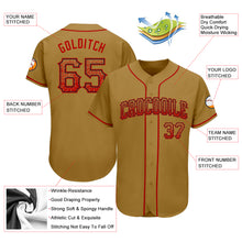 Load image into Gallery viewer, Custom Old Gold Red-Black Authentic Drift Fashion Baseball Jersey