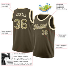 Load image into Gallery viewer, Custom Olive Camo-Cream Round Neck Rib-Knit Salute To Service Basketball Jersey