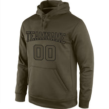 Laden Sie das Bild in den Galerie-Viewer, Custom Stitched Olive Olive-Black Sports Pullover Sweatshirt Salute To Service Hoodie