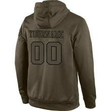Laden Sie das Bild in den Galerie-Viewer, Custom Stitched Olive Olive-Black Sports Pullover Sweatshirt Salute To Service Hoodie