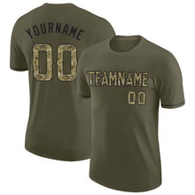 Charger l'image dans la galerie, Custom Olive Camo-Black Performance Salute To Service T-Shirt