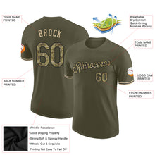 Laden Sie das Bild in den Galerie-Viewer, Custom Olive Camo-Black Performance Salute To Service T-Shirt