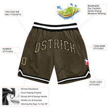 Load image into Gallery viewer, Custom Olive Camo-Black Authentic Throwback Salute To Service Basketball Shorts