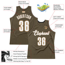Load image into Gallery viewer, Custom Olive White-Old Gold Authentic Throwback Salute To Service Basketball Jersey