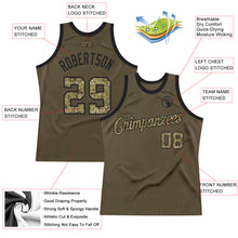 Load image into Gallery viewer, Custom Olive Camo-Black Authentic Throwback Salute To Service Basketball Jersey