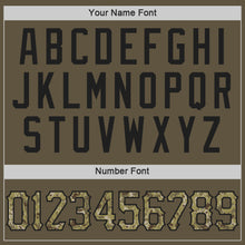 Load image into Gallery viewer, Custom Olive Camo-Black Authentic Throwback Salute To Service Basketball Jersey