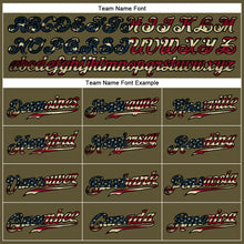 Загрузить изображение в средство просмотра галереи, Custom Olive Vintage USA Flag-Black Authentic Salute To Service Baseball Jersey