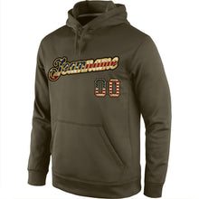 Загрузить изображение в средство просмотра галереи, Custom Stitched Olive Vintage USA Flag-Black Sports Pullover Sweatshirt Salute To Service Hoodie