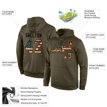 Загрузить изображение в средство просмотра галереи, Custom Stitched Olive Vintage USA Flag-Black Sports Pullover Sweatshirt Salute To Service Hoodie