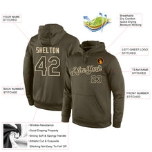 Load image into Gallery viewer, Custom Stitched Olive Olive-Cream Sports Pullover Sweatshirt Hoodie
