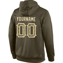 Загрузить изображение в средство просмотра галереи, Custom Stitched Olive Camo-Cream Sports Pullover Sweatshirt Salute To Service Hoodie