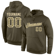 Загрузить изображение в средство просмотра галереи, Custom Stitched Olive Camo-Cream Sports Pullover Sweatshirt Salute To Service Hoodie