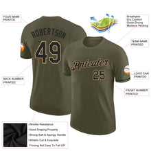 Laden Sie das Bild in den Galerie-Viewer, Custom Olive Black-Old Gold Performance Salute To Service T-Shirt