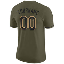 Laden Sie das Bild in den Galerie-Viewer, Custom Olive Black-Old Gold Performance Salute To Service T-Shirt