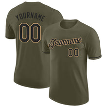 Laden Sie das Bild in den Galerie-Viewer, Custom Olive Black-Old Gold Performance Salute To Service T-Shirt
