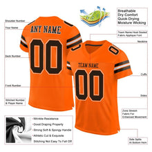 Laden Sie das Bild in den Galerie-Viewer, Custom Orange Brown-White Mesh Authentic Football Jersey