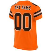 Laden Sie das Bild in den Galerie-Viewer, Custom Orange Brown-White Mesh Authentic Football Jersey
