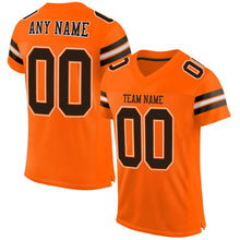 Laden Sie das Bild in den Galerie-Viewer, Custom Orange Brown-White Mesh Authentic Football Jersey
