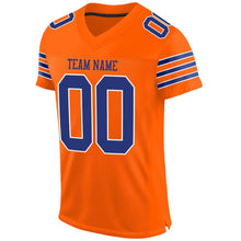 Laden Sie das Bild in den Galerie-Viewer, Custom Orange Royal-White Mesh Authentic Football Jersey