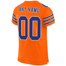 Laden Sie das Bild in den Galerie-Viewer, Custom Orange Royal-White Mesh Authentic Football Jersey