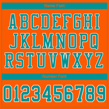 Charger l'image dans la galerie, Custom Orange Aqua-White Mesh Authentic Football Jersey