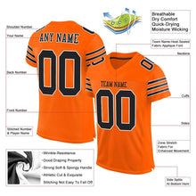Laden Sie das Bild in den Galerie-Viewer, Custom Orange Black-White Mesh Authentic Football Jersey
