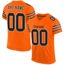 Laden Sie das Bild in den Galerie-Viewer, Custom Orange Black-White Mesh Authentic Football Jersey