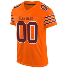 Charger l'image dans la galerie, Custom Orange Burgundy-White Mesh Authentic Football Jersey