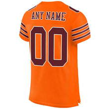 Charger l'image dans la galerie, Custom Orange Burgundy-White Mesh Authentic Football Jersey