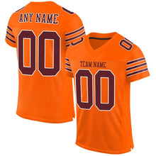 Charger l'image dans la galerie, Custom Orange Burgundy-White Mesh Authentic Football Jersey