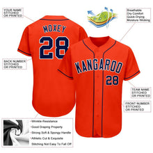 Load image into Gallery viewer, Custom Orange Navy-White Authentic Baseball Jersey