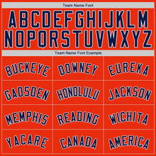 Load image into Gallery viewer, Custom Orange Navy-White Authentic Baseball Jersey